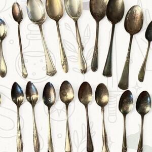 Vintage Silverplate Spoon Lot – 23 Pieces Mixed Antique Flatware Replacement Set